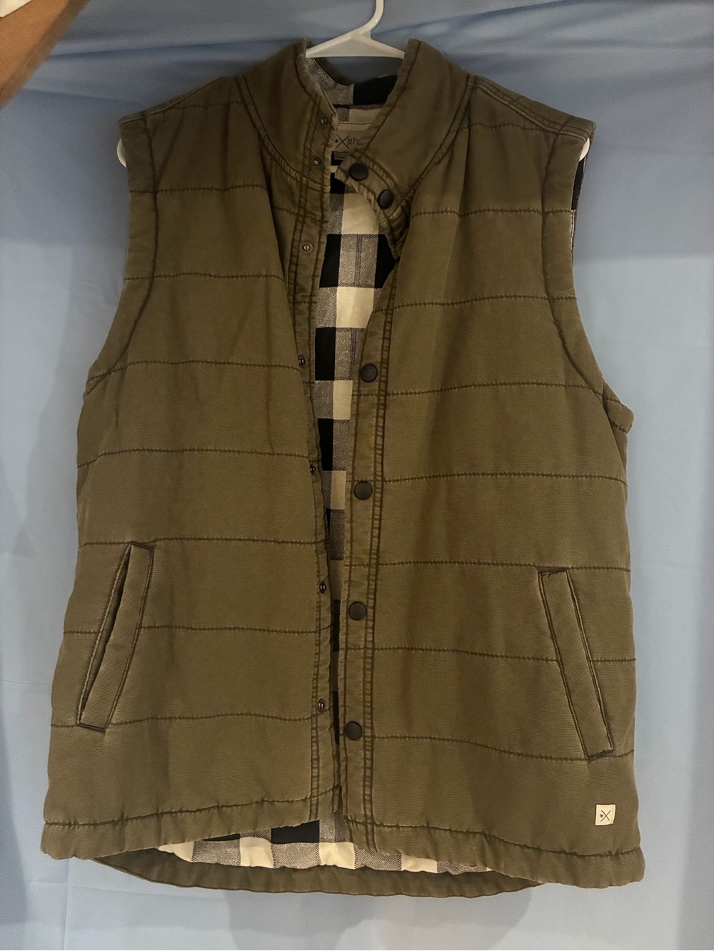 Men's Department West Quilted Olive Puffer Vest - Classic Layering